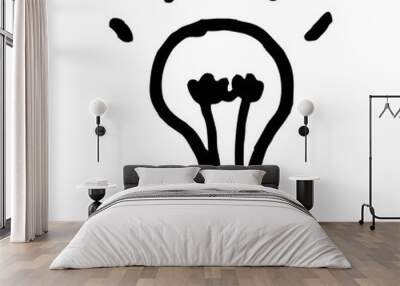 Lamp freehand illustration Wall mural