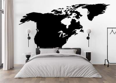 North America silhouette map Wall mural