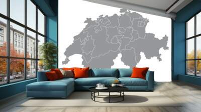 Switzerland cantons map Wall mural