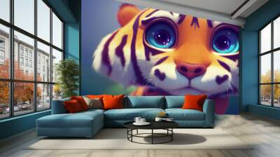 tiger cub with big cute eyes Wall mural