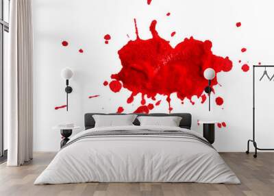 A splash of red paint on a white background Wall mural