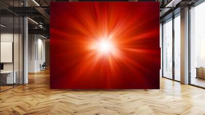 Abstract sunburst coloured in red	
 Wall mural