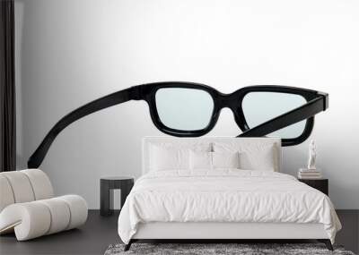 Classic style black reading glasses isolated on white background Wall mural