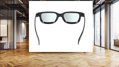 Classic style black reading glasses isolated on white background Wall mural