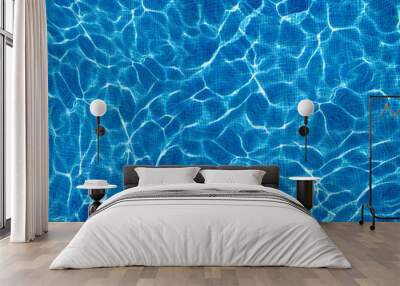 beautiful clear pool water reflecting in the sun, tp down view Wall mural