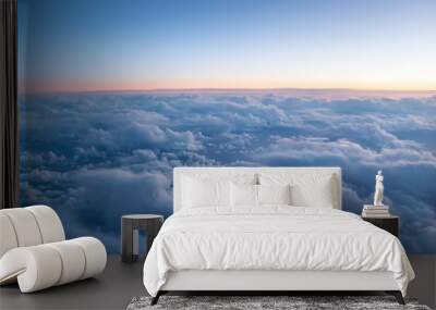 Bird eye view of upper cloud´s layer. Wall mural