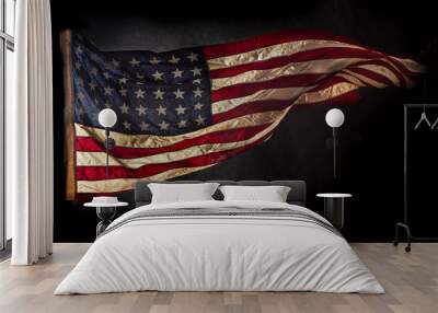 Closeup of American flag Wall mural