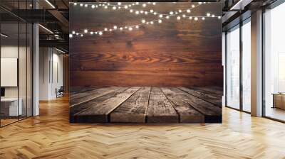 Empty wooden background table Wall mural