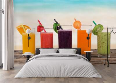 Fresh fruit juice, healthy drinks. Wall mural