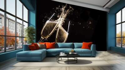 glasses of champagne, celebration theme. Wall mural