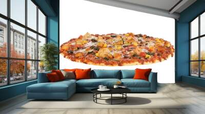 pizza isolated on white Wall mural