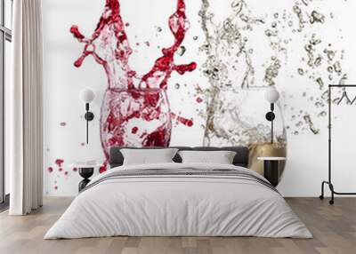 White and red wine splash Wall mural