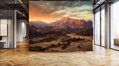 Mountains in the desert in Saudi Arabia taken in January 2022 Wall mural