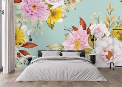 beautiful summer floral seamless pattern Wall mural