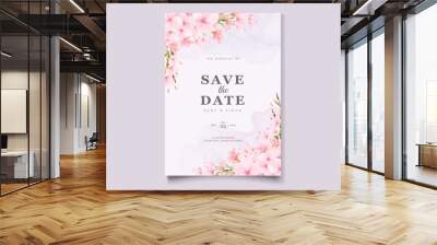 elegant cherry blossom wedding invitation designs Wall mural