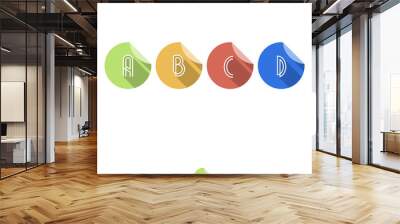 a b c d - flat design paper button alphabet Wall mural