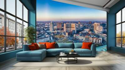 The city skyline of Essen under the sunset Wall mural