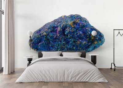 Blue Chalcopyrite on white background  Wall mural