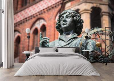 Monument of great astronomer Nicolaus Copernicus, Torun, Poland Wall mural