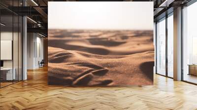 Close up of the sand desert in the middle of hot sunny day. Merzouga, Morocco Wall mural