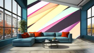 Colorful striped abstract background, variable width stripes Wall mural