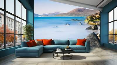 Isle of Harris landscape - beautiful endless sandy beach and turquoise ocean Wall mural