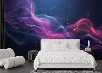 Abstract space themed dark wallpaper with futuristic energy wave design Wall mural