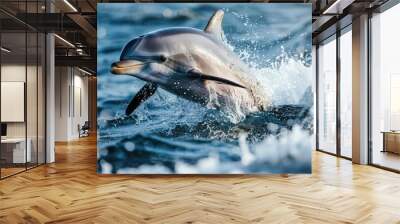 Dolphin engaging in playful activities Wall mural