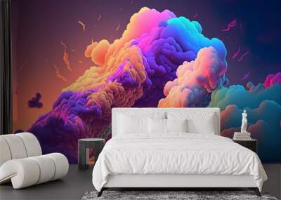 Illustration of a rainbow of clouds. Superior in caliber Generative AI Wall mural