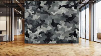 Late on a gray camouflage pattern Wall mural