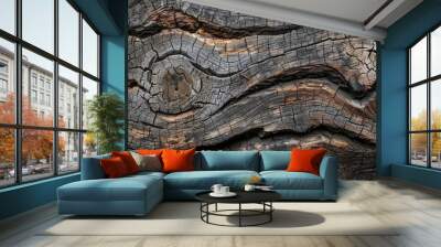 Old oak with a beautiful wooden texture close up for wallpaper background Wall mural