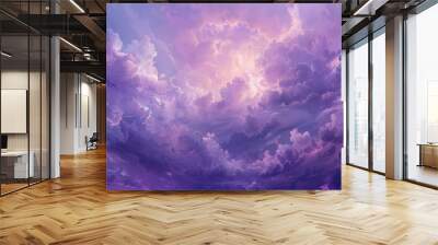 Violet cloud filled sky during a summer day Wall mural