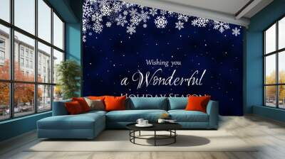 Christmas & winter greeting card blue background Wall mural