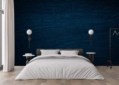 Dark blue wood texture background Wall mural