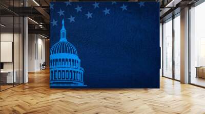 USA Capitol blue illustration background Wall mural