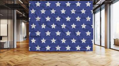 USA flag stars on crumpled paper background Wall mural