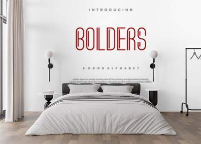 BOLDERS Alphabet font typography vector illustrations Wall mural