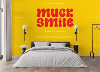 Muck Smile abstract minimal modern alphabet fonts. Typography technology vector illustration Wall mural