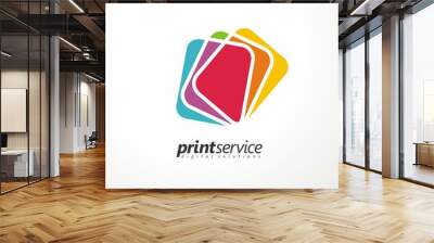 Creative logo design idea for printing shop Wall mural