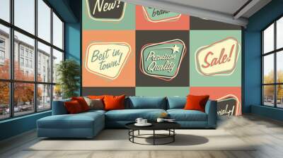 Retro labels Wall mural