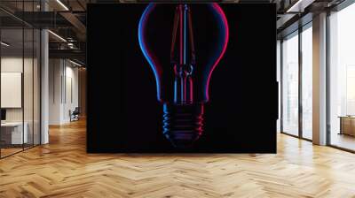 Ideas and innovation red and blue light bulb concept Wall mural