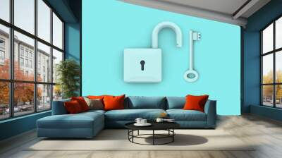 Lock and keys security and business success concept Wall mural