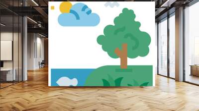 biome flat icon Wall mural