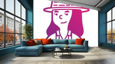 farmer line icon Wall mural