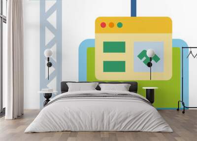 web development flat icon Wall mural