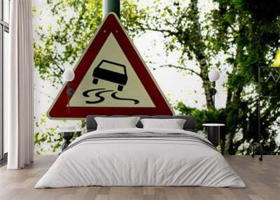 Road signs permission, prohibiting and warning Wall mural