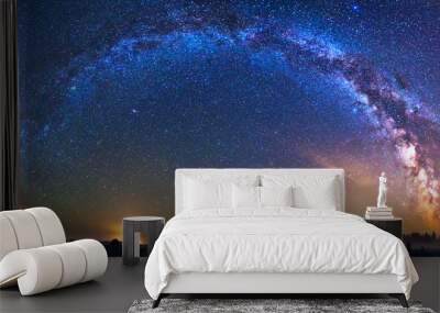 Landscape with Milky way galaxy in Lithuania Wall mural