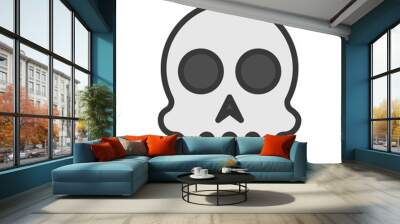 human skull, halloween icon character editable stroke Wall mural