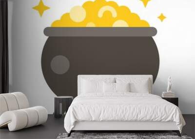 Pot of gold vector, Feast of Saint Patrick flat icon Wall mural