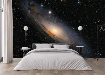 Andromeda Galaxy (M31) and its satellite galaxies (M32 and M110) in Andromeda constellation Wall mural